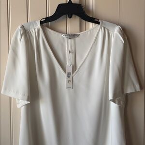 NWT Trina Turk Belia White Blouse Top XL